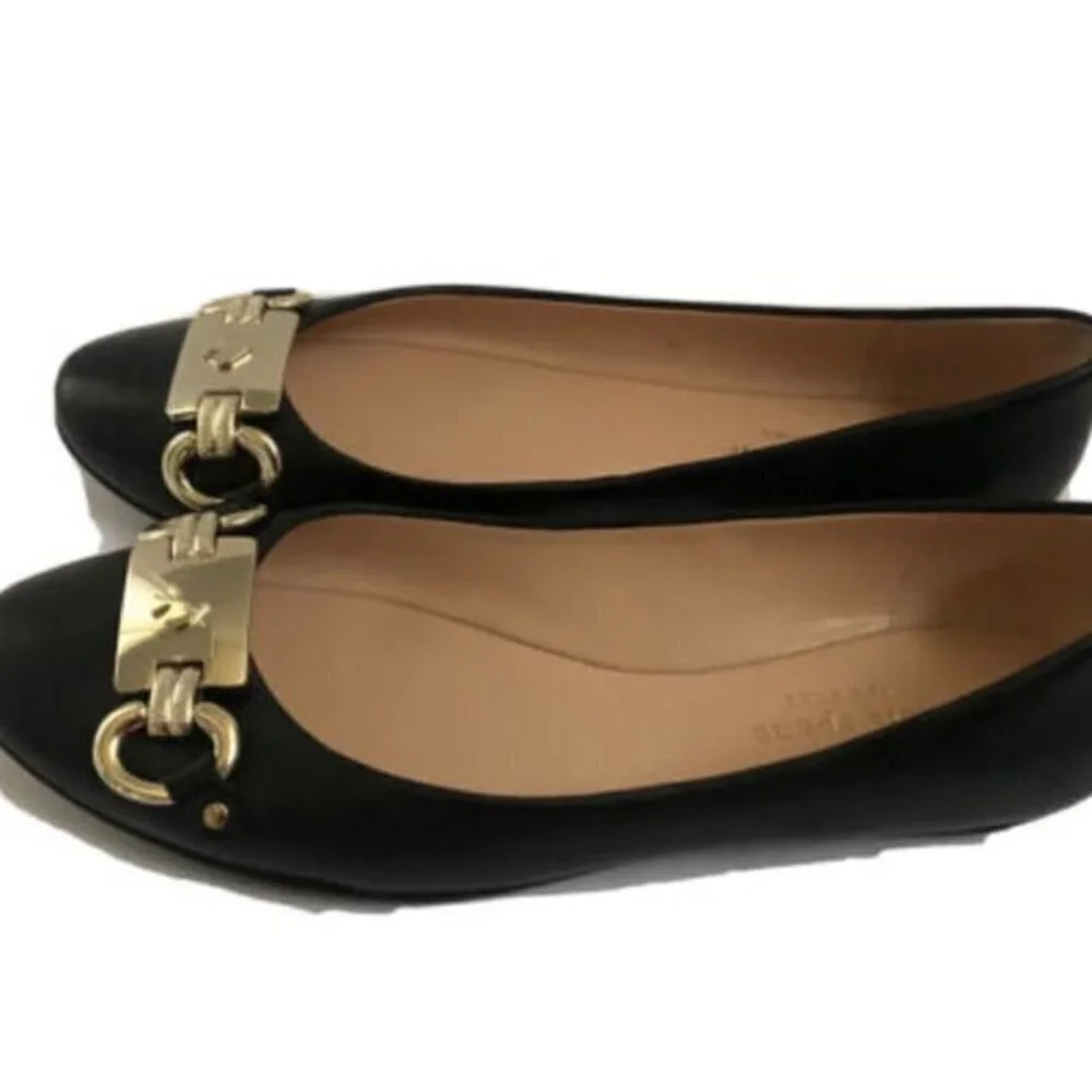 Kate Spade Women's Shoes 6B Black Leather Ballet Flat slip ons